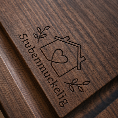 Holz Schneidebrett aus Nussbaum mit Saftrille