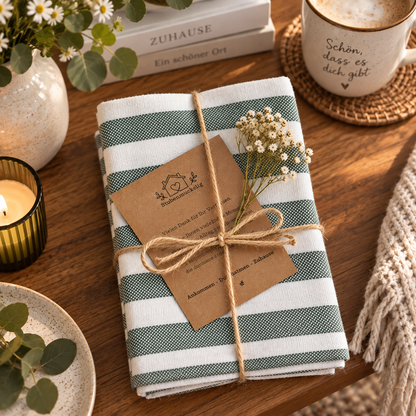 Geschenkeset Geschirrtücher 3er  gruen weiss