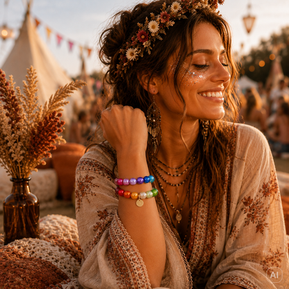 Perlenarmband Farbenspiel – ca 12 mm | Bunte Perlen