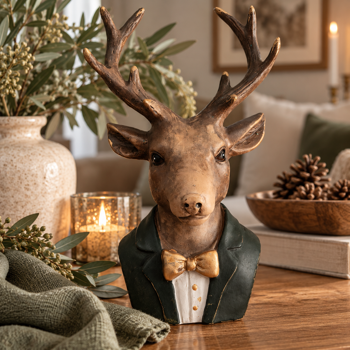 Hirsch-Büste Señor Lopez – Edle Hirsch-Skulptur im Gentleman-Look
