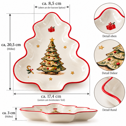 Weihnachtsschale Tannenbaum – Nostalgische Dekoration-Keramikschale